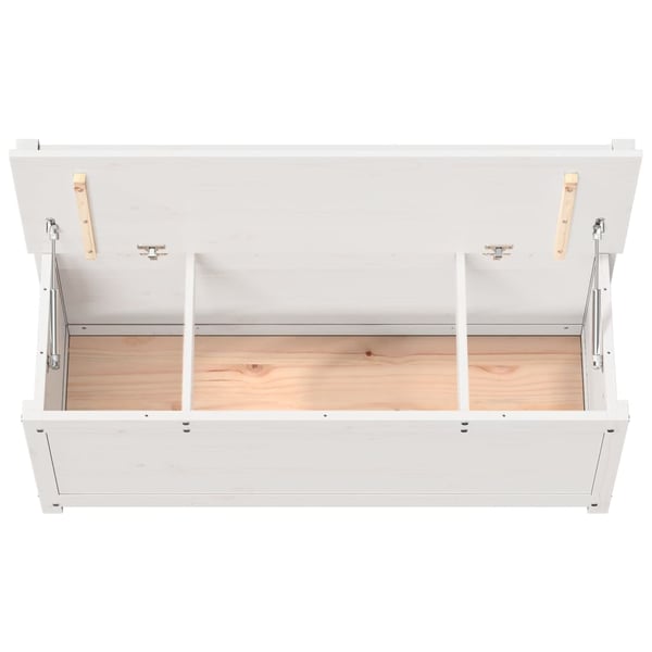 vidaXL bænk 110x41x76,5 cm massivt fyrretræ hvid