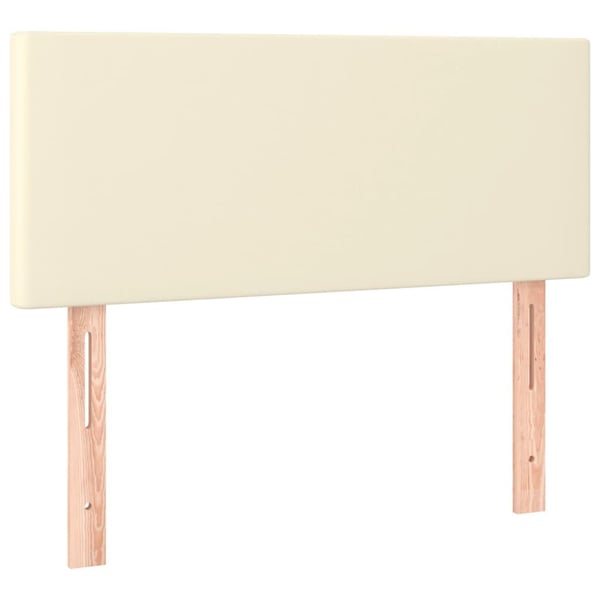 vidaXL kontinentalseng med madras 100x200 cm kunstlæder cremefarvet