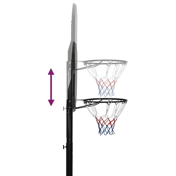 vidaXL Basketkorg med stativ svart 258-363 cm polyeten
