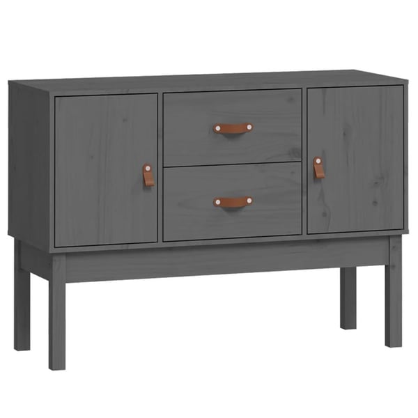 vidaXL skænk 110x40x78 cm massivt fyrretræ grå