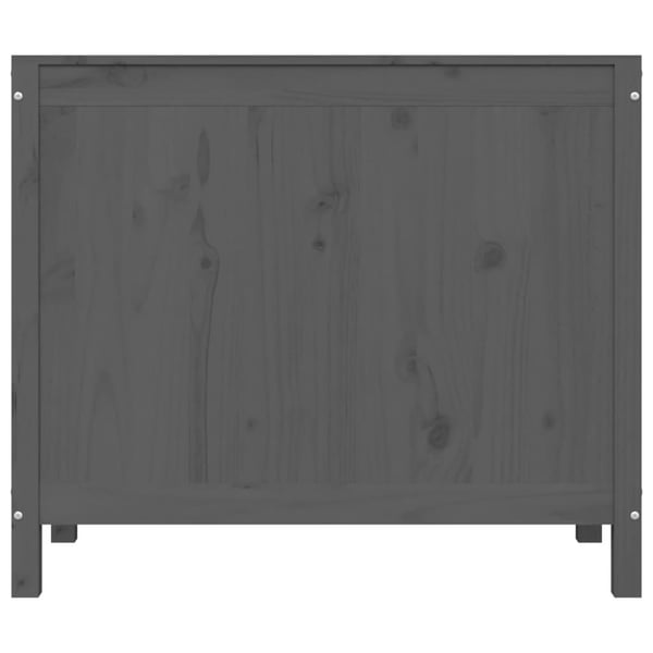 vidaXL vasketøjskurv 88,5x44x76 cm massivt fyrretræ grå
