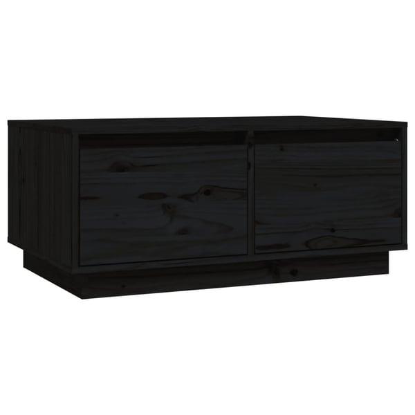 vidaXL sofabord 80x50x35 cm massivt fyrretræ sort