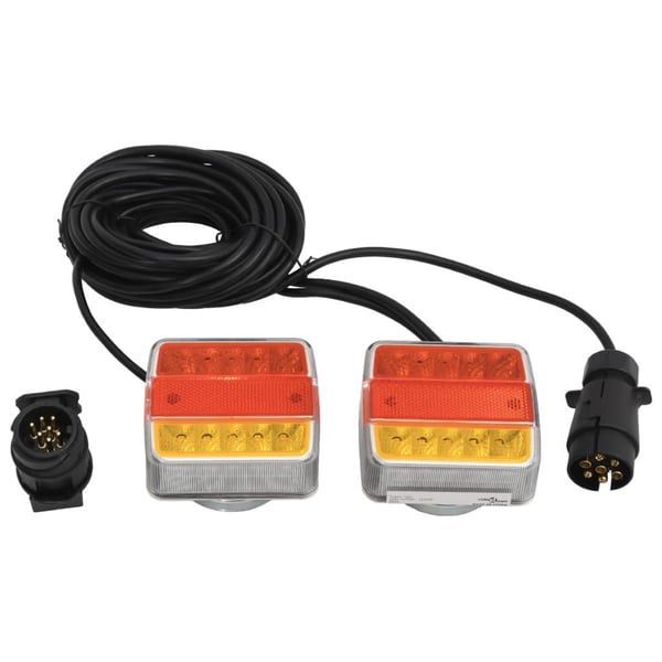 vidaXL Tilhengerlys 2 stk rød 10,5x7,5x10 cm 12V LED-pære