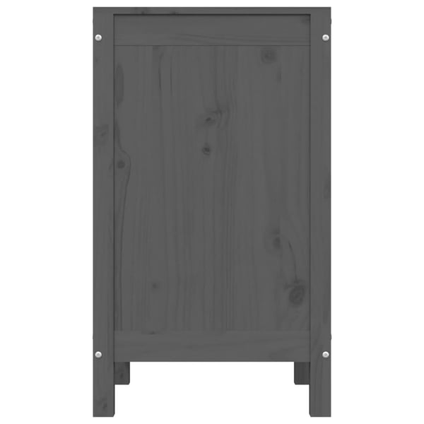 vidaXL vasketøjskurv 44x44x76 cm massivt fyrretræ grå