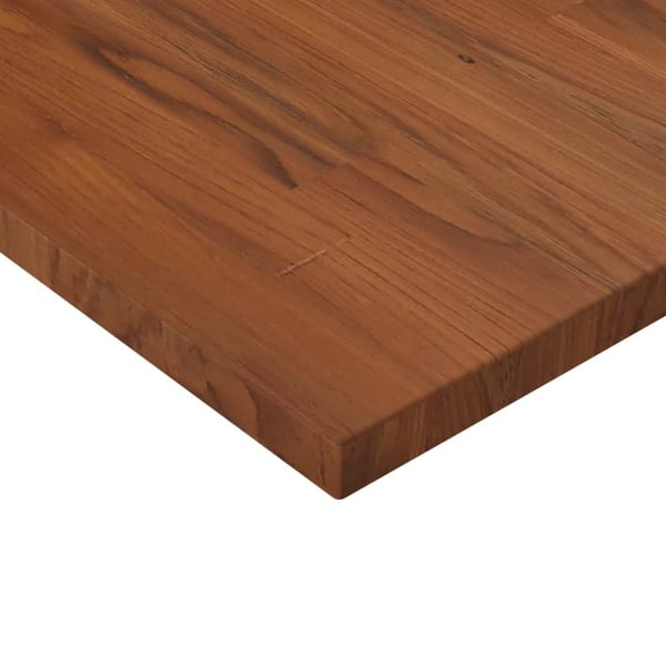 vidaXL bordplade til badeværelse 100x60x2,5 cm massivt træ mørkebrun