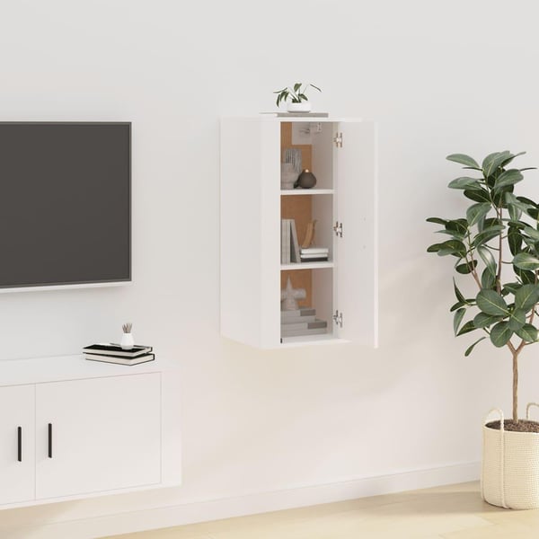 vidaXL Vegghengt TV-benk hvit 40x34,5x80 cm