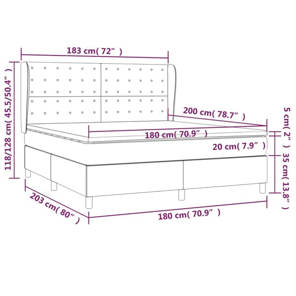 vidaXL kontinentalseng med madras 180x200 cm kunstlæder cremefarvet