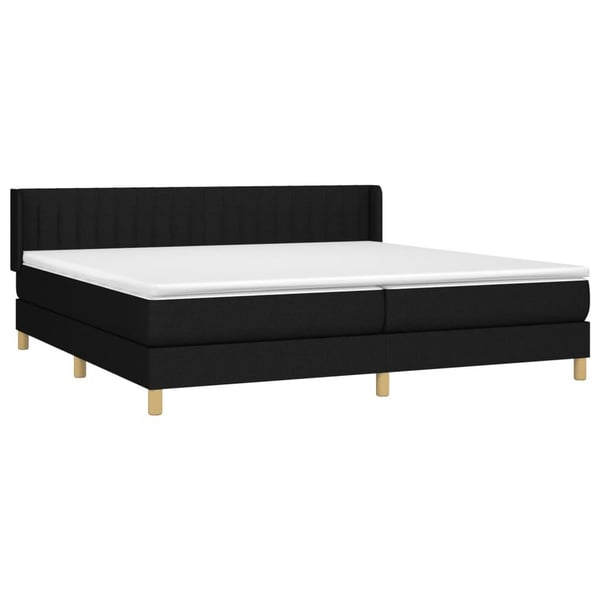 vidaXL kontinentalseng med madras 200x200 cm stof sort