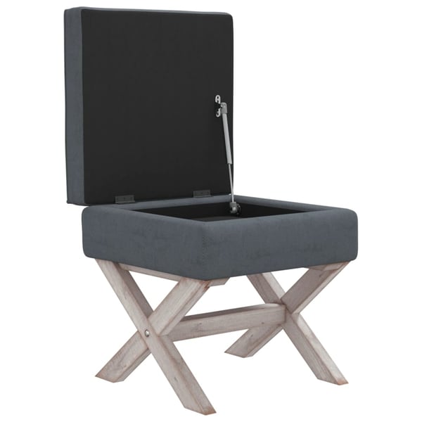 vidaXL opbevaringsskammel 45x45x49 cm velour mørkegrå