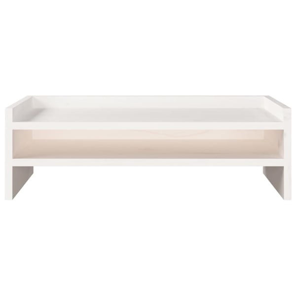 vidaXL Monitorstativ hvit 50x24x16 cm heltre furu
