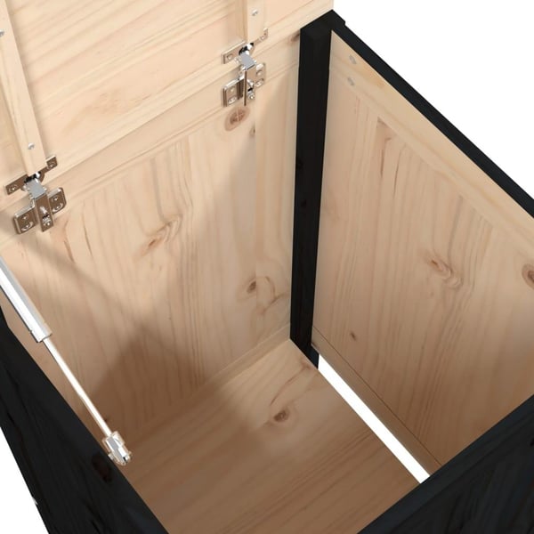 vidaXL vasketøjskurv 44x44x76 cm massivt fyrretræ sort