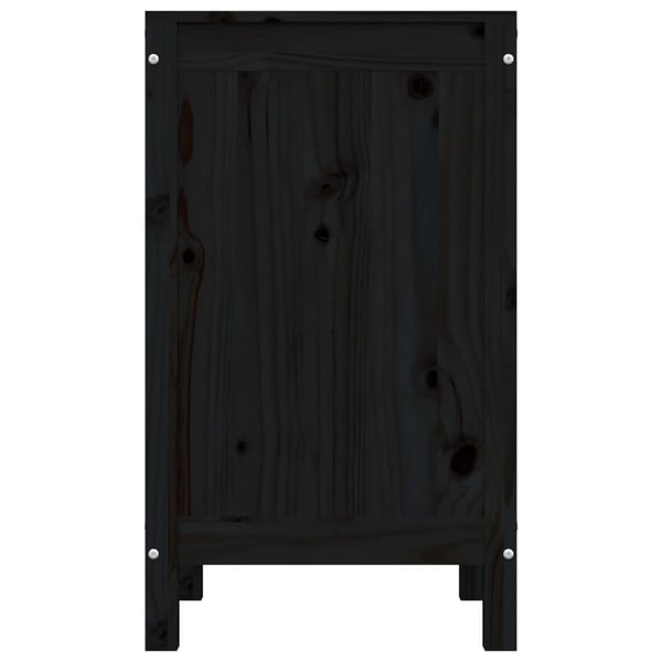 vidaXL vasketøjskurv 44x44x76 cm massivt fyrretræ sort