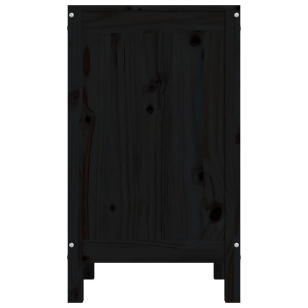 vidaXL vasketøjskurv 44x44x76 cm massivt fyrretræ sort