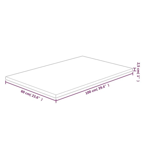 vidaXL Benkeplate til bad lysebrun 100x60x2,5 cm behandlet heltre