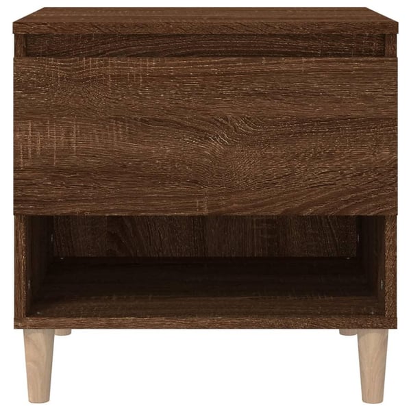 vidaXL sengeborde 2 stk. 50x46x50 cm konstrueret træ brunt egetræ