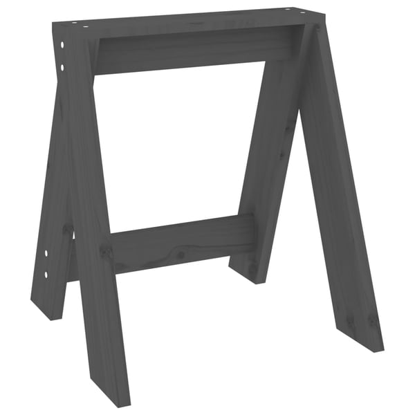 vidaXL Krakker 2 stk grå 40x40x45 cm heltre furu