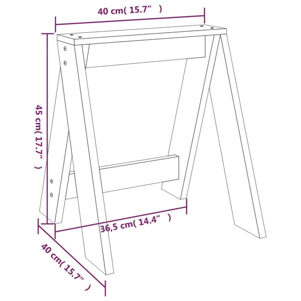 vidaXL Krakker 2 stk grå 40x40x45 cm heltre furu
