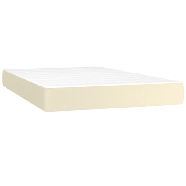vidaXL kontinentalseng 120x200 cm kunstlæder cremefarvet