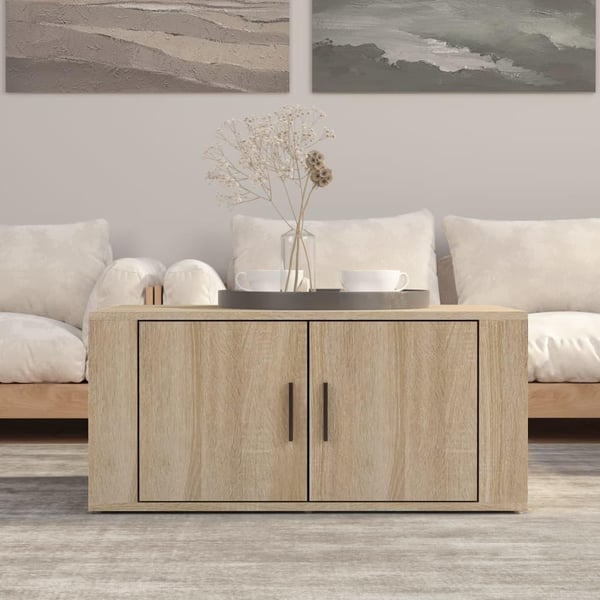 vidaXL sofabord 80x50x36 cm konstrueret træ sonoma-eg