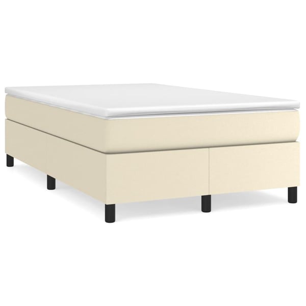 vidaXL Boxspring sengeramme 120x200 cm kunstlæder cremefarvet