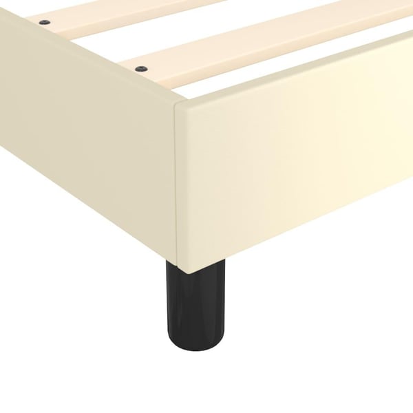 vidaXL Boxspring sengeramme 120x200 cm kunstlæder cremefarvet