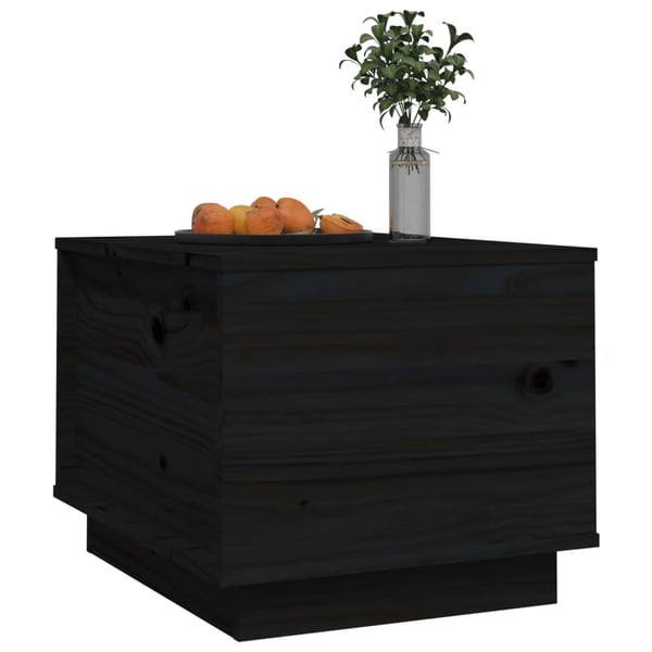 vidaXL sofabord 40x50x35 cm massivt fyrretræ sort