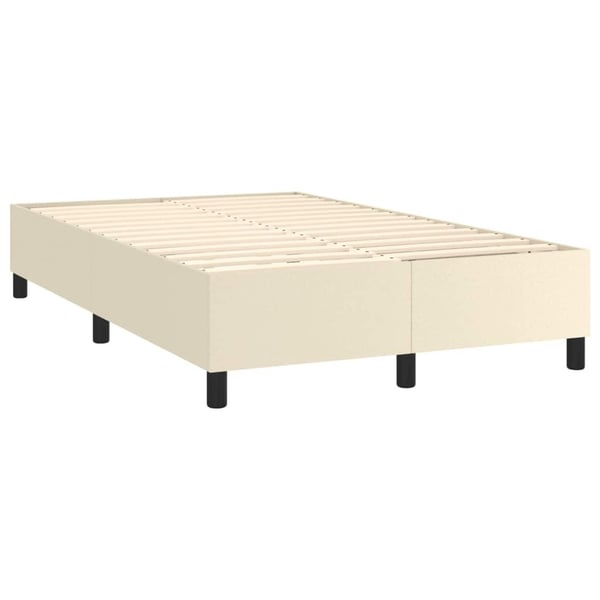 vidaXL kontinentalseng med madras 120x200 cm kunstlæder cremefarvet