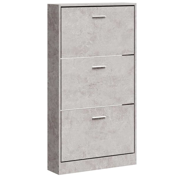 vidaXL Skoskap betonggrå 59x17x108 cm konstruert tre