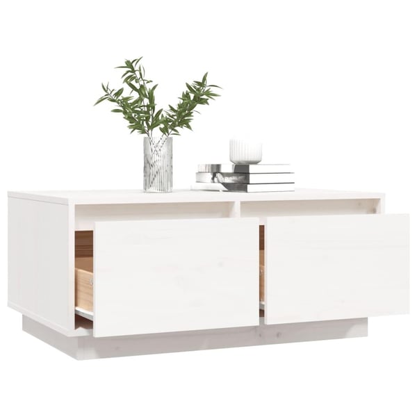 vidaXL sofabord 80x50x35 cm massivt fyrretræ hvid