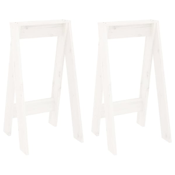 vidaXL taburetter 2 stk. 40x40x75 cm massivt fyrretræ hvid