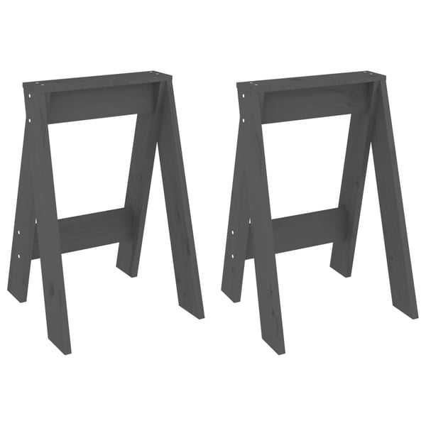 vidaXL Krakker 2 stk grå 40x40x60 cm heltre furu