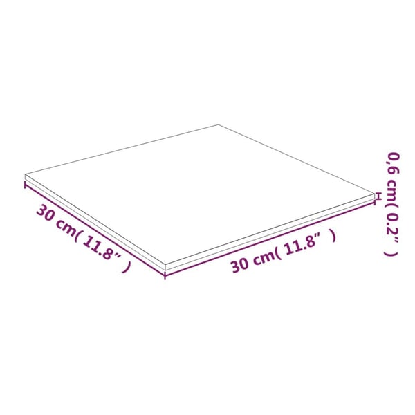 vidaXL bordplade 30x30 cm hærdet glas transparent