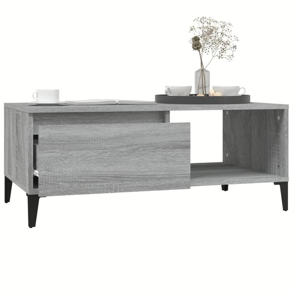 vidaXL sofabord 90x50x36,5 cm konstrueret træ grå sonoma-eg