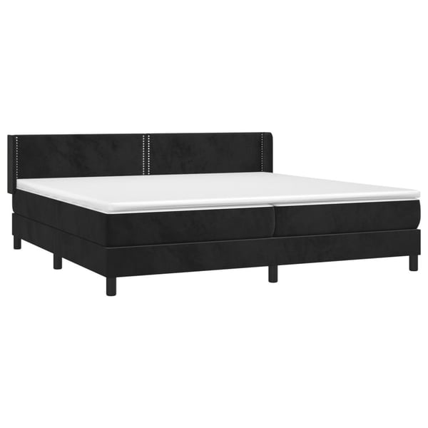 vidaXL kontinentalseng med madras 200x200 cm fløjl sort
