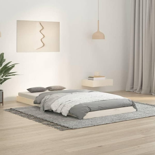 vidaXL Sengeramme hvit 90x190 cm heltre furu