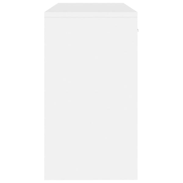 vidaXL skrivebord m. skab 100x40x73 cm konstrueret træ hvid højglans