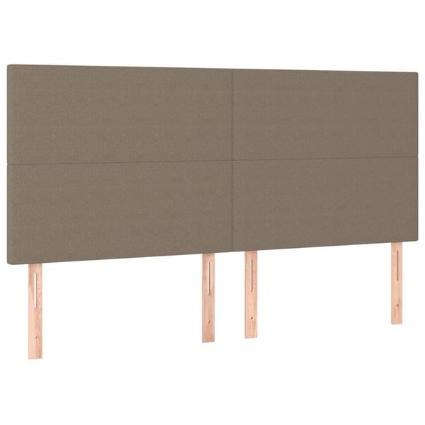 vidaXL kontinentalseng med LED-lys 160x200 cm stof gråbrun