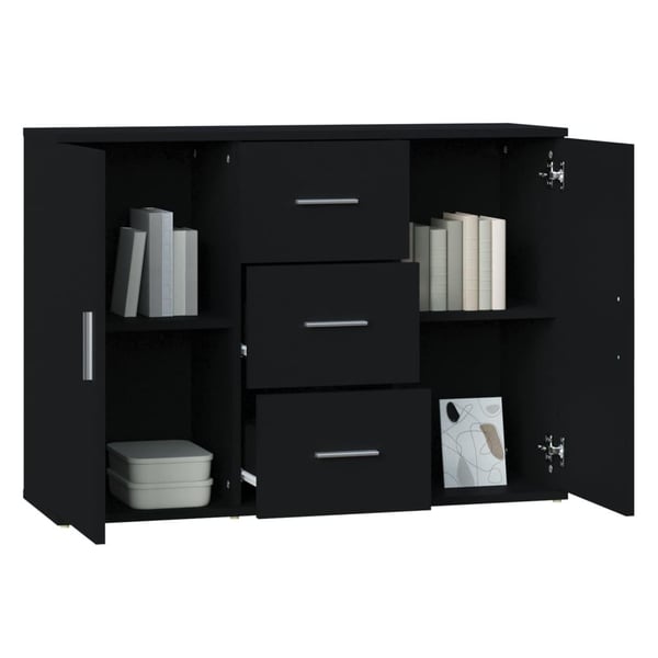 vidaXL skænk 91x29,5x65 cm konstrueret træ sort