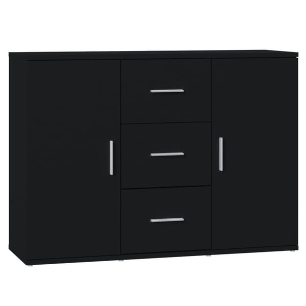 vidaXL skænk 91x29,5x65 cm konstrueret træ sort