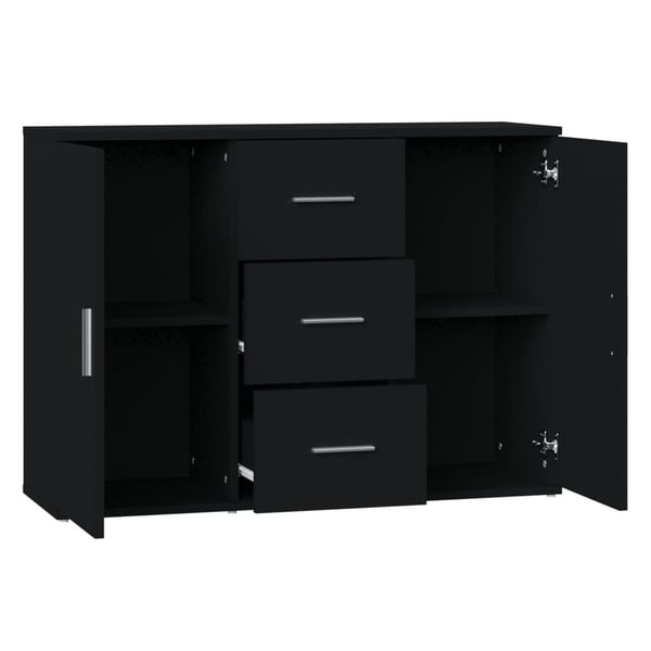 vidaXL skænk 91x29,5x65 cm konstrueret træ sort