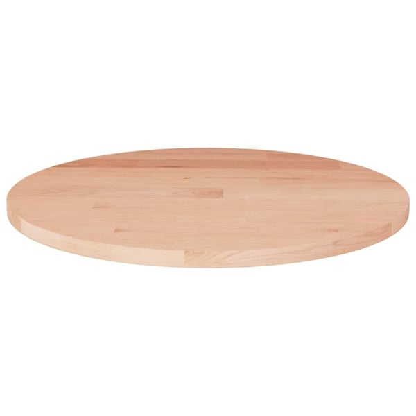 vidaXL rund bordplade Ø40x1,5 cm ubehandlet massivt egetræ