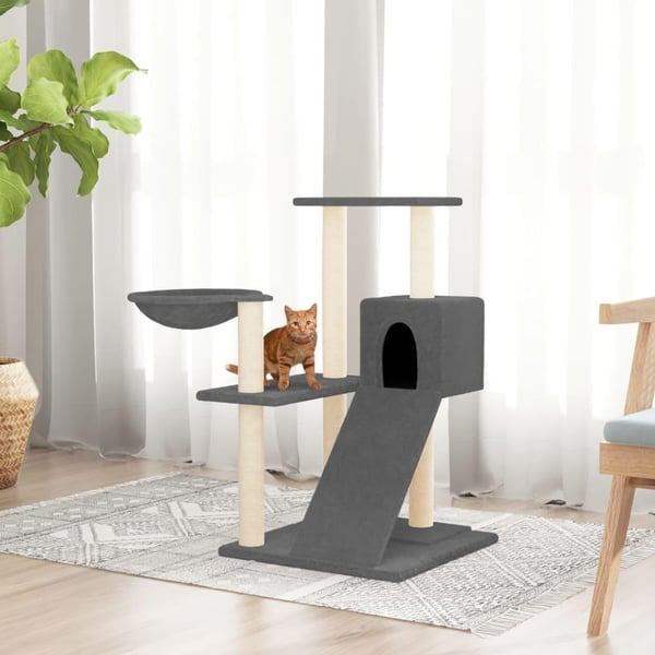 vidaXL kradsetræ med sisalstolper 82 cm mørkegrå
