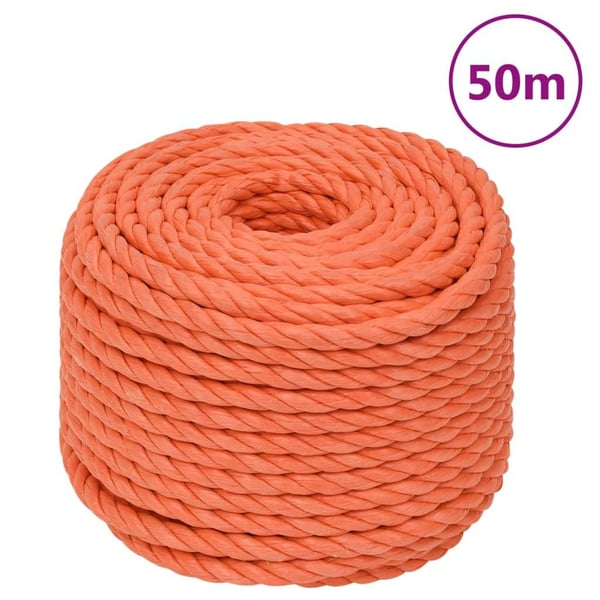 vidaXL Arbeidstau oransje 10 mm 50 m polypropylen