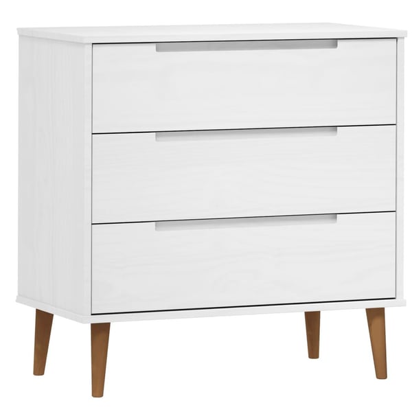vidaXL Kommode MOLDE hvit 80x40x80 cm heltre furu