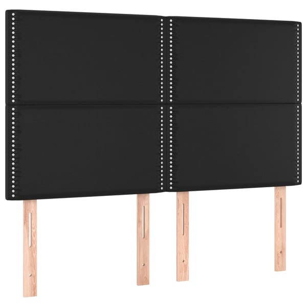 vidaXL kontinentalseng med madras 140x190 cm kunstlæder sort