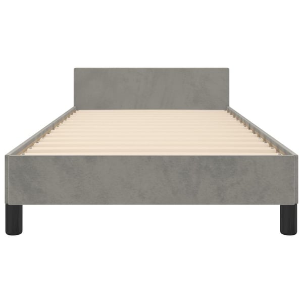 vidaXL sengeramme med sengegavl 100x200 cm fløjl lysegrå