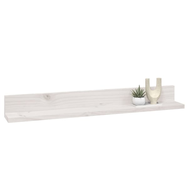vidaXL Vegghyller 2 stk hvit 80x11x9 cm heltre furu
