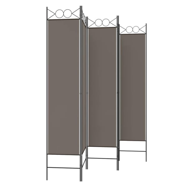 vidaXL Romdeler 5 paneler antrasitt 200x220 cm stoff