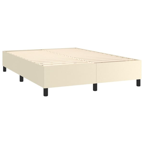 vidaXL kontinentalseng med madras 140x190 cm kunstlæder cremefarvet