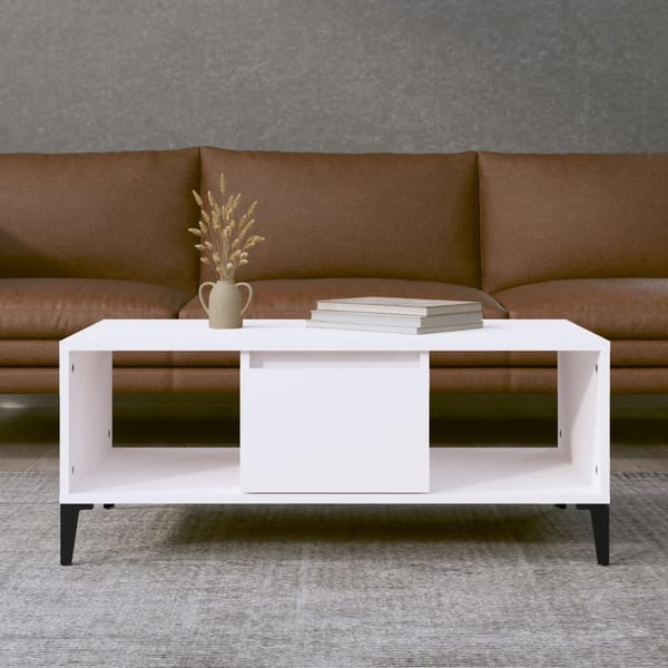 vidaXL sofabord 90x50x36,5 cm konstrueret træ hvid